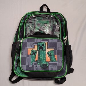 Minecraft Kids Backpack & Lunch Box Set Creeper School Bookbag
